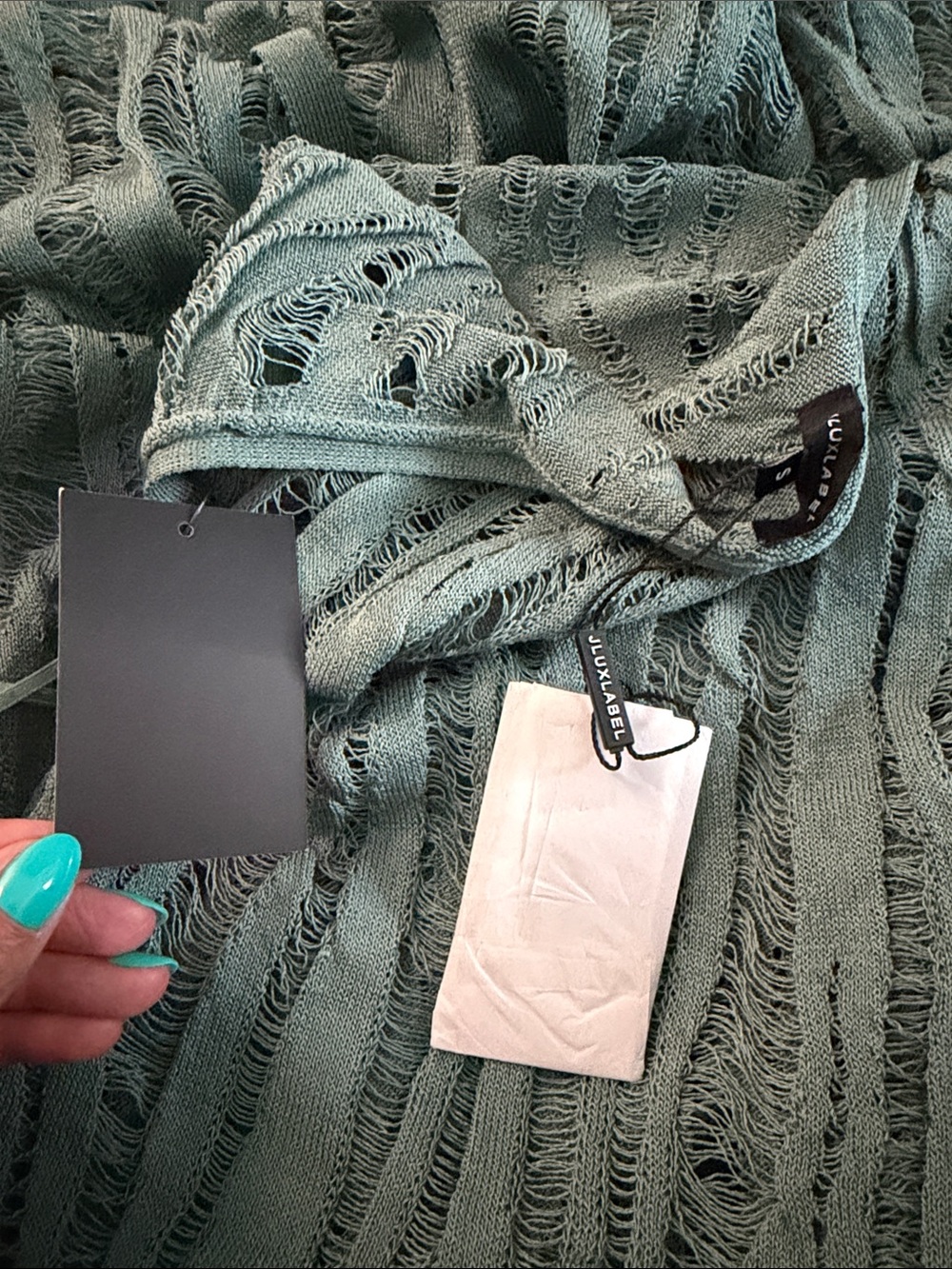JLUXLABEL Dusty Green Nocturnal Waves Maxi Dress - Picture 4 of 6